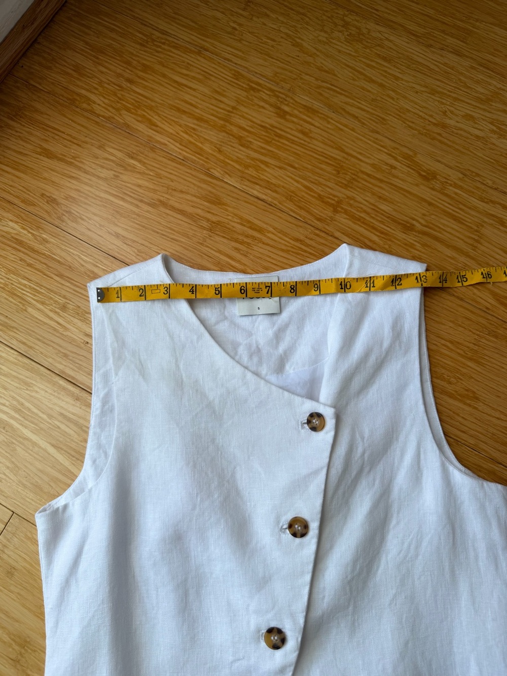 POSSE Gigi Gilet White Linen Asymmetric Long Vest Size Small - Picture 7 of 10